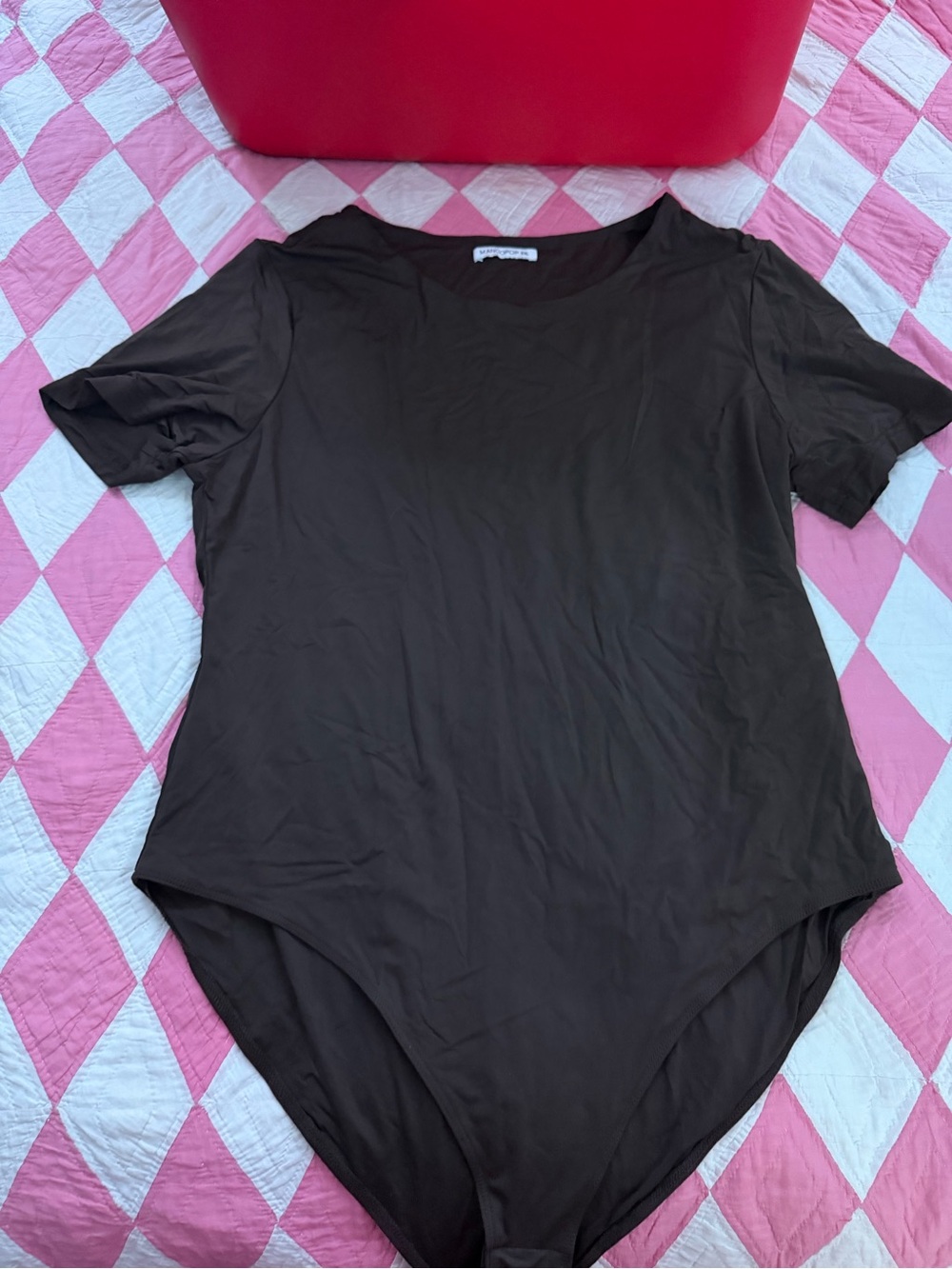 Mango Brown Short-Sleeve Bodysuit